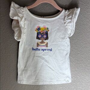 Janie and Jack White Tee with Floral Graphic